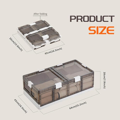 Under Bed Storage Containers with Wheels - Stackable, Foldable Plastic Storage Boxes with Lids for Clothes, Shoes, Blankets - Perfect for Bedroom Organization and Dorms (1 Pack-25.2''x16.5''x7.9'')