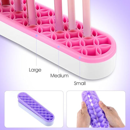 4 Pcs Silicone Makeup Brush Holder, Multipurpose Cosmetic Organizer, Pen Holder for Desk, Storage Box, Sewing Tool, Beauty Tool, Scissors, Toothbrush Holders