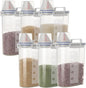 5.5 Lbs Plastic Transparent Tank, Rice Storage Barrel, Household Food Container Grain Storage Box for Oatmeal, Grain, Cereal, Pasta, Flour (6 Packs)