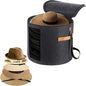 Large Hat Storage Box 19'' Hat Box for Large Hats, Hat Boxes for Women Storage Round Hat Boxes for Men Foldable Storage Box with Lid Felt Stuffed Animal Toy Storage Bin with Lid, Dark Gray