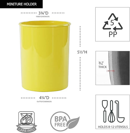 Calypso Basics Utensil Holder for Small Cutlery – Flatware Organizer for Kitchen or Office, Compact Flatware Organizer for Outdoor Dining, Picnics, Camping & Patio Use by Reston Lloyd, Lemon