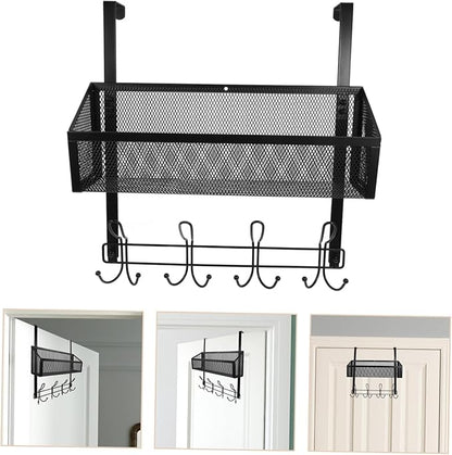 Cabilock Hanging Storage Basket for Front Door Over The Door Organizer Easy Install Multifunctional Modern Style Bathroom Kitchen Bedroom