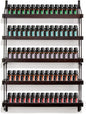 THYGIFTREE Essential Oil Storage Shelf Wall Mounted 16.9" Wooden Essential Oil Collection Display Rack Organizer 5 Tiers Holds 75 Bottles, Nail Polish Holder Paint Organizer