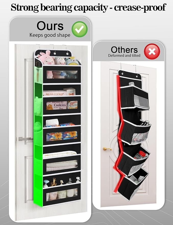 KYEVIS Over The Door Organizer, 5 Shelves Closet Door Hanging Organizer with 10 Mesh Pockets, Nursery Closet Organizer, Baby Essentials, Dorm Room Essentials for Girls