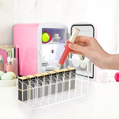 Hedume 2 Pack Lip Gloss Holder Organizer, 24 Spaces Acrylic Lip Gloss & Makeup Holder, Lipgloss Display Case for Tall Products