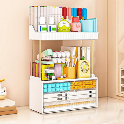 caktraie 12.2" W Makeup Organizer Drawers - 5 Tiers Bathroom Counter Organizer, Cosmetic Storage Drawer for Dresser Countertop and Bathroom Vanity for Large Skincare, Perfume, Clear