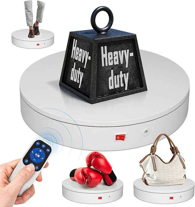 15.8In Remote Motorized Electric Turntable Rotating Display Stand Rotating Platform Photography Turntable motorized lazy susan base giratoria para for Photography,3D Scanner,(Load Range:132~400lbs)