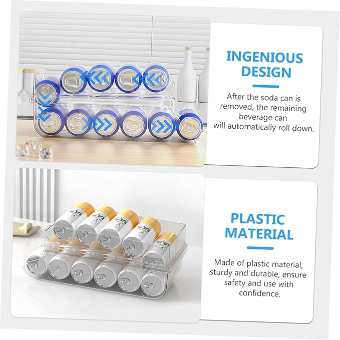 Zerodeko Freeze Beverage Holder Can Organizer for Fridge Plastic Soda Can Organizer Rack