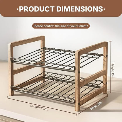 DGWJSU Can Organizer for Pantry 2-Tier, Can Storage Organizer Pantry, Soda Can Organizer, Holds up to 24 Cans Holders for Pantry, Cabinet, Countertop, Carbonized Brown