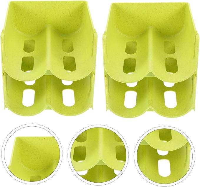 PRETYZOOM 4pcs Stackable Soda Can Rack Organizer Pantry Wine Bottle Holder Space-Saving Storage Rack for Refrigerator