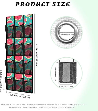 Watermelon Over the Door Shoe Organizer 12 Large Pockets Hanging Shoe Rack for Closet Organizers and Storage Sturdy Oxford Fabric Shoe Hanger