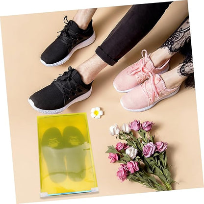 Amosfun 5pcs Clear Plastic Drawer Shoe Storage Boxes Stackable Design for Women Footwear Pp Material for Organizing Sneakers and Sandals Space-saving