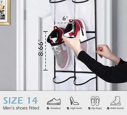 MISSLO Over The Door Shoe Organizer Bundle 30 Pairs Over the Door Shoe Organizer