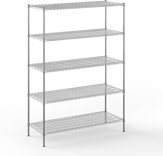 24" Deep x 60" Wide x 86" Height Wire Shelving Kit | 5-Tier | NSF Commercial Storage Rack Unit
