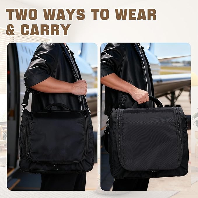 Gugxiom Large Hat Bag for Baseball Caps, Portable Hat Carrier Holder Case for 24 Caps，Black Hat Storage Bag for Travel,Business Trips，Home Organisation and Moving House
