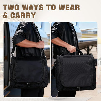 Gugxiom Large Hat Bag for Baseball Caps, Portable Hat Carrier Holder Case for 24 Caps，Black Hat Storage Bag for Travel,Business Trips，Home Organisation and Moving House