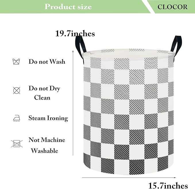CLOCOR Large Laundry Basket,Waterproof Nursery Hamper,Collapsible Fabric Storage Container,Room Decor,Gift Basket（Gradient Grid
