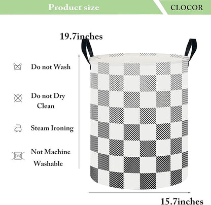 CLOCOR Large Laundry Basket,Waterproof Nursery Hamper,Collapsible Fabric Storage Container,Room Decor,Gift Basket（Gradient Grid