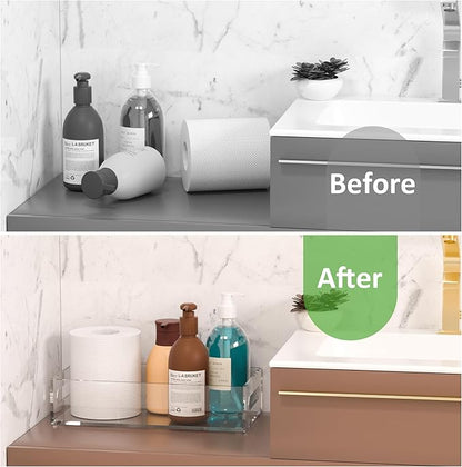 Clear Toilet Basket Tank Tray, Acrylic Bathroom Basket, Back of Toilet Organizer for Paper Storage, Anti-slip and Moisture-proof