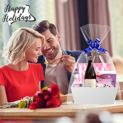 Baskets For Gifts Empty Organizing,【5PK】 White Small Gift Basket Empty To Fill For Holiday, Birthday, Easter,Wedding Baby Party Gifting And Any Occasion