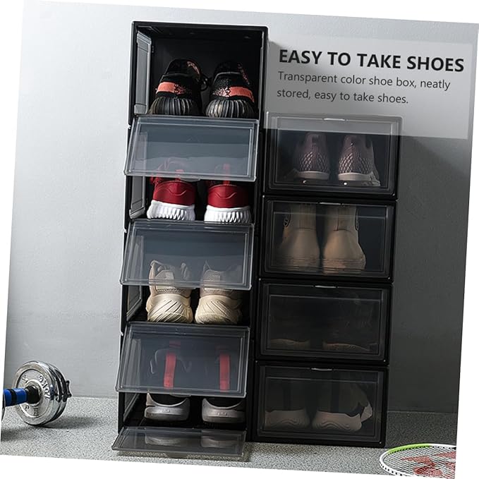 1pc Shoe Storage Box Clamshell Design for Easy Access Stackable Sneaker Organizer Small for Closet Display Environmental Protection Material