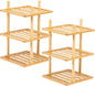 2Pc 3-Tier Vertical Shoe Rack - Tall Narrow Shoe Rack Organizer for Small Spaces,Bamboo Shoen Shelf for Entryway,Closet,Corner,Doorway,Skinny Shoe Shelf Space Saving Shoe Storage