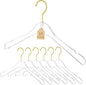 15 Pack Premium Quality Clear Acrylic Clothes Hangers - Clear & Gold Finish