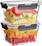 Liuruiyu 2 Pack Large Glass Food Storage Containers with Lids, 63oz Big Meal Prep Containers, Airtight Bento Boxes with Leak Proof Locking for Microwave, Oven, Freezer and Dishwasher, BPA Free
