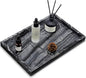 Real Natural Marble Tray for Bathroom, Vanity, Kitchen and Desktop, Rectangle Genuine Marble Stone Tray for Jewelry, Cosmetics, Candles, Lotion, Perfume (Wood Grain, 12" x 8" x 1.2")