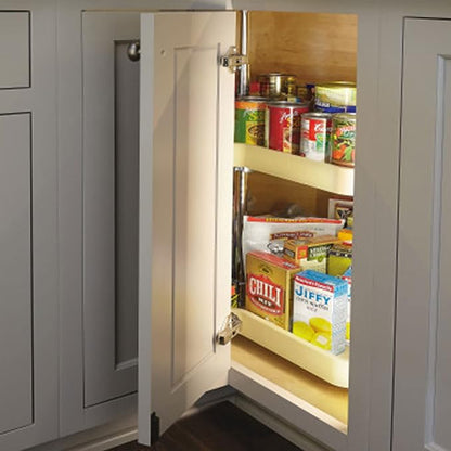 REV-A-SHELF Polymer Kidney-Shaped 2-Shelf Lazy Susans for Corner Base Cabinets