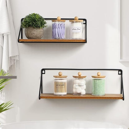 6-Pack Bamboo Qtip Holders - Bathroom Storage for Cotton Balls, Swabs, Pads, Floss