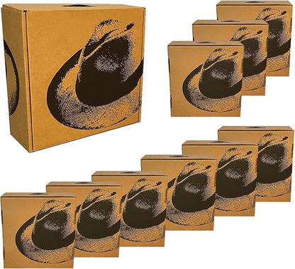 Hat Box for Travel, Protective Storage Organizer, Lightweight Travel Case (10 Pack - Fedora Design)