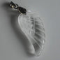 35mm Hand Carved Mixed gemstom Crystal Angel Wing for Necklace Pendant Bead (White Quartz)