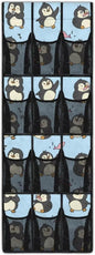 12-Section Over The Door Storage Bag Organizer, Made of Heavy Duty Oxford Cloth, Waterproof Lightweight and Perfect for Home Office or Dorm Use, Cartoon Penguin