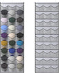 Baseball Hat Rack, 27 Pocket Over-The-Door Hat Organizer with Clear Deep Pockets to Display Baseball Caps Collection, Complete with 3 Over Door Hooks (Grey, 27 Pockets)