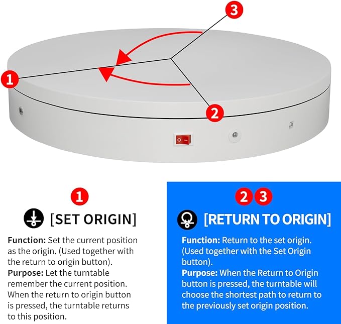 Programmable Motorized Electric Turntable Rotating Display Stand Rotating Platform Spinning Platform Secondary Development Motorized Electric Lazy Susan for 3D Scaner or Display with USB/Bluetooth