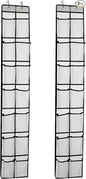 PVWSG Over The Door Shoe Organizer, 14 Large Mesh Pockets Hanging Shoe Rack for Closet Organizers and Storage, White, 2-pack (white)