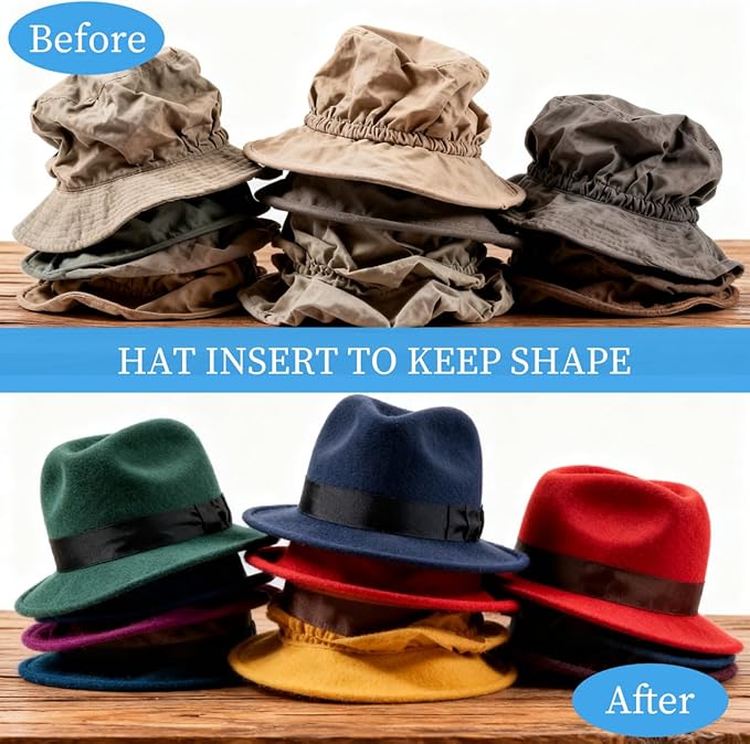 Homoyoyo 10Pcs Baseball Cap Shaper Inserts Clear PVC Hat Inner Support Dome Anti-Deformation Display Holder for Closet Organization and Travel Storage
