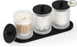 eggs sound 3 Pack Qtip Holder - Bathroom Organizers and Storage, Cotton Round Holder Floss Pick Holder Cotton Ball Holder with Tray, Glass Apothecary Jars with Lids, Cotton Pad Holder Set -clear b D