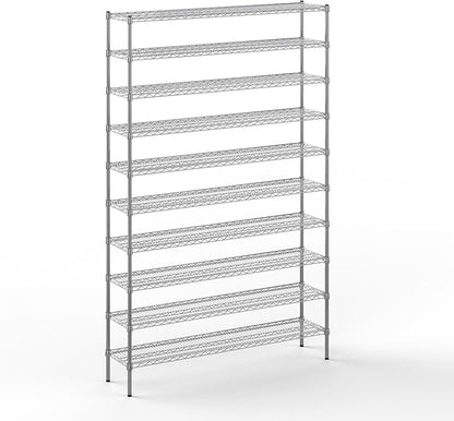 14" Deep x 60" Wide x 96" Height Wire Shelving Kit | 10-Tier | NSF Commercial Storage Rack Unit