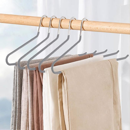 devesanter Pants Hanger, 30 Pack Space Saving Open-Ended Metal Pants Hanger, Non Slip Trousers Slack Hangers Organizers for Pants Jeans Slacks Scarf Trousers Ties,Grey