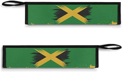 Jamaica Flag Portable Utensil Pouch Reusable Silverware Bag Travel Cutlery Carrying Case Stainless Steel Straws Pouch Chopsticks,11.8 Inch