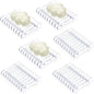 Plastic Bar Soap Holder Soap Saver Tray Bar Dish Self Draining Dishes for Sponge Dryer Bathroom Toilet Shower Kitchen Restaurant Counter(Clear,6 Pieces)