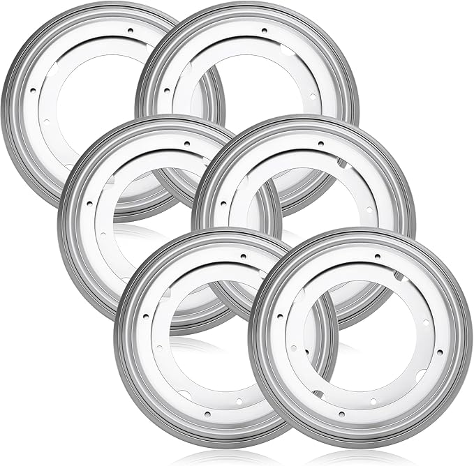 Mumufy 6 Pcs 8 Inches Lazy Susan Hardware, Heavy Duty Lazy Susan Base Turntable 700 lb Load Capacity 360 Degree Rotating Swivel Base Plate for Serving Tray Corner Shelves Kitchen Cabinet