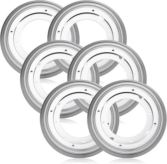 Mumufy 6 Pcs 8 Inches Lazy Susan Hardware, Heavy Duty Lazy Susan Base Turntable 700 lb Load Capacity 360 Degree Rotating Swivel Base Plate for Serving Tray Corner Shelves Kitchen Cabinet