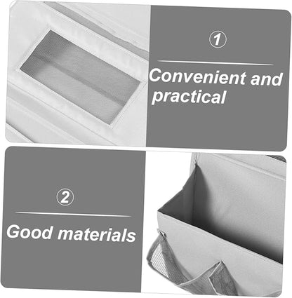 CHILDWEET Door Storage Organizer Bag 2-Layer Foldable Hanging Storage Pouch 40x65cm Grey Fabric No Tools Required for Home and Dorm Use