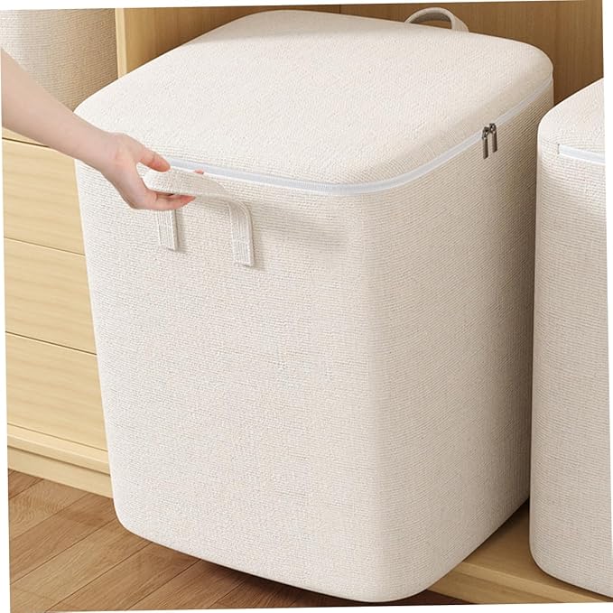 TIDTALEO Storage Bag Comforter Large Bag Organizer Wardrobe Storage Large Zipper Bag Clothes Bag with Zipper Bedding Bag Large Bags for Moving Storage for Closet Cotton Linen Quilt Big Bag