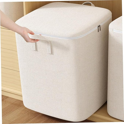 TIDTALEO Storage Bag Comforter Large Bag Organizer Wardrobe Storage Large Zipper Bag Clothes Bag with Zipper Bedding Bag Large Bags for Moving Storage for Closet Cotton Linen Quilt Big Bag