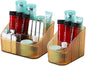 Amber Makeup Organizer, Makeup Brush Holder 8 Cups for Vanity, Bathroom Countertop Organizer, Dresser Cups for Cosmetic Display, Skincare Stroage, Perfume Stand, Toiletry