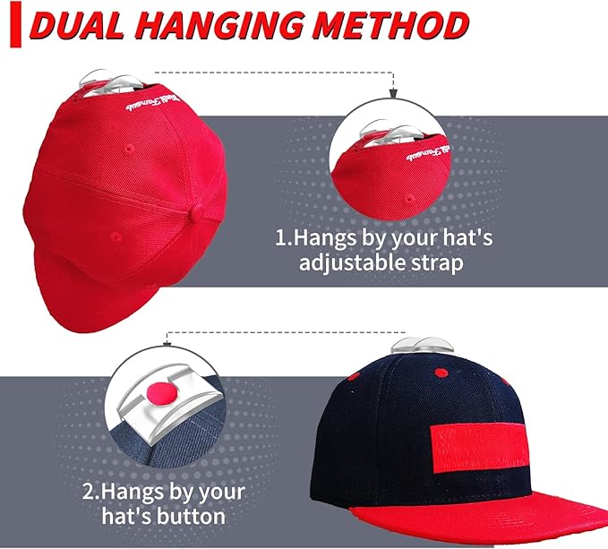 SUPERNIGHT 12 Pack Adhesive Hat Hooks for Wall, Hat Racks for Baseball Caps, Minimalist, No Drilling, Strong Hold Hat Hangers for Closet Door Wall (Transparent)